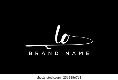 LO letter beauty handwriting vector logo. 