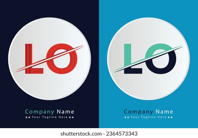 LO letter colorful logo in the circle. Vector Logo Illustration.