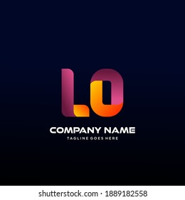 LO Letter initial Logo Vector With colorful, logo for media business