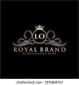 LO Letter Initial Luxurious Brand Logo Template.