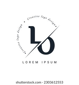 LO Letter Logo Design with a Creative Cut. Creative logo design