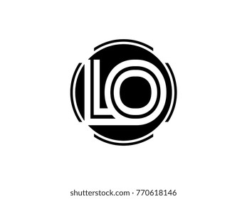 LO letter logo round black
