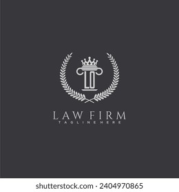 LO letter monogram logo for lawfirm with pillar  crown image design