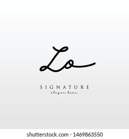 LO Letter Signature Logo Template - Vector