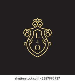 LO line vintage initial logo in high quality professional design that will print well across any print media