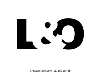Logotipo LO design em estilo negrito. Símbolo de identidade branco preto. Emblema de tipografia moderna. ícone Marca corporativa. Modelo de negócios mínimo.