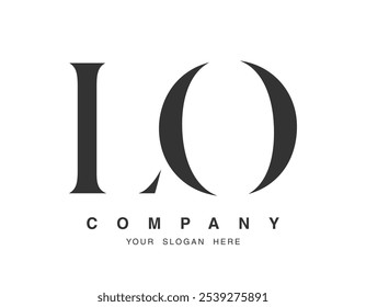 LO logo design. Initial letter l and o serif font style. Creative classic company name typography. Trendy logotype or identity. Vector illustration.