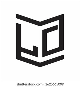 LO Logo Emblem Monogram With Shield Style Design Template Isolated On white Background