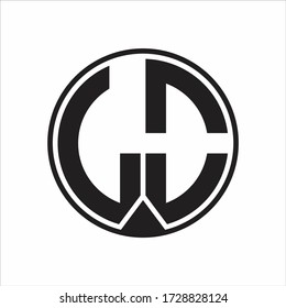 LO Logo monogram circle with piece ribbon style on white background