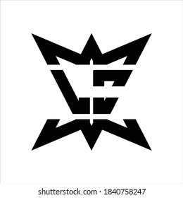 LO Logo monogram with crown up down side design template on white background