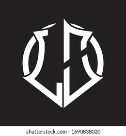 LO Logo monogram with emblem and circle rounded design template