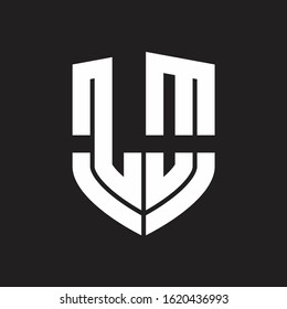 LO Logo monogram with emblem shield shape design isolated on black background