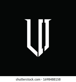 LO logo monogram with emblem shield style design template