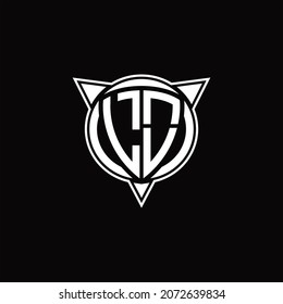 LO Logo monogram isolated with circle shape and three arrow design template