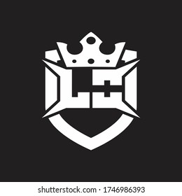 LO Logo monogram isolated with shield and crown design template