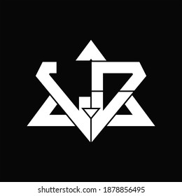 LO Logo monogram isolated with triangle shape design template on black background