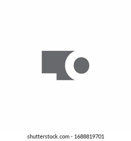 LO Logo monogram with negative space style design template isolated on white background