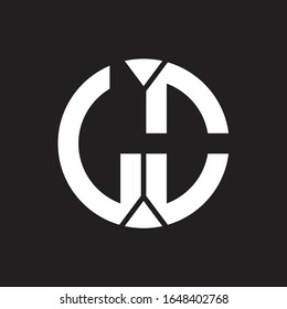 LO Logo monogram with piece circle ribbon style