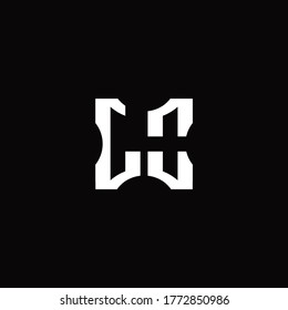 LO Logo monogram with pieces cut elements design template