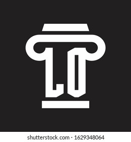 LO Logo monogram with pillar style design template