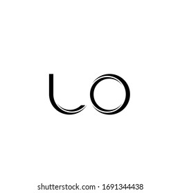 LO Logo monogram with slice rounded modern design template isolated on white background