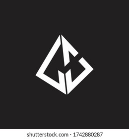 LO Logo monogram with standout triangle shape ribbon design template