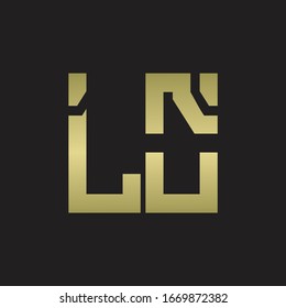 LO Logo with squere shape design template with gold colors