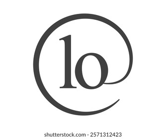 LO logo from two letter with circle shape email sign style. L and O round logotype of business company for brand identity.