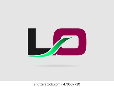 LO Logo. Vector Graphic Branding Letter Element
