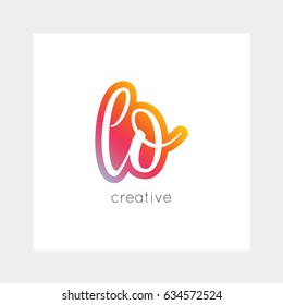 LO logo, vector. Useful as branding, app icon, alphabet combination, clip-art.