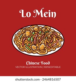 Lo mein chinese food vector illustration