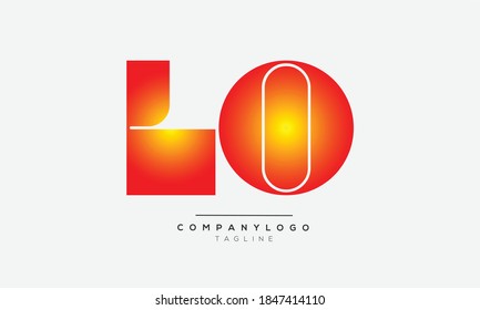 LO monogram letter initials text alphabet logo design