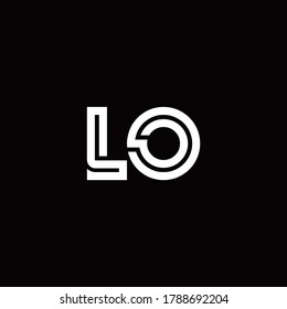 LO monogram logo with abstract line design template