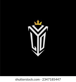 LO monogram logo initial for shield  crown style design