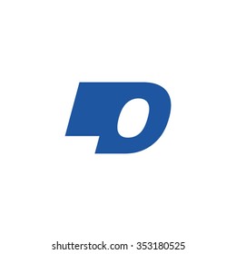 LO negative space letter logo blue