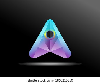 lo poly triangular dimensional shape logotype rectangular logo concept design element