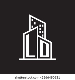 LO  real estate logo with building style , real estate Logo Stock Vector