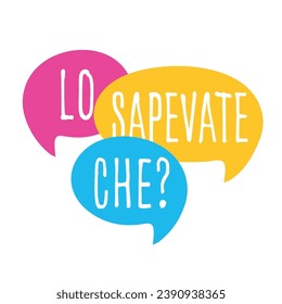 Lo sapevate che?,did you know? in Italian