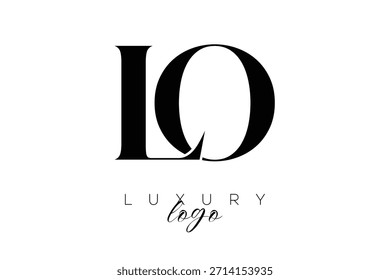 LO Serif Letter Monogram Typography Logo for Elegant Premium Branding Identity