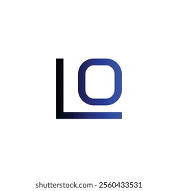 LO Simple alphabet modern minimalist negative space font vector business logo design