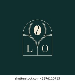 LO Unique and simple logo design combination of letters and coffee bean