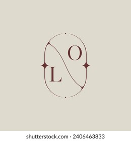 LO wedding classic in elegant monogram with high quality professional design that will print well
