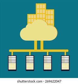 Load Balance Concept With Public Cloud Techonlogy Vintage Color