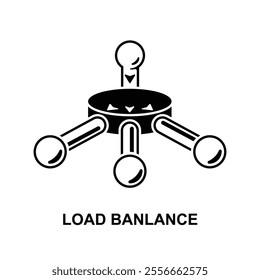 Load balance icon.Load balancing distributed network traffic dynamically across a network of resources that support an application isolated on background vector illustration.