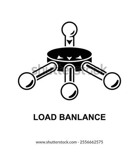 Load balance icon.Load balancing distributed network traffic dynamically across a network of resources that support an application isolated on background vector illustration.