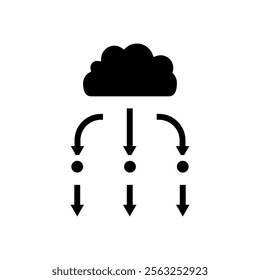 load balancer cloud computing glyph icon vector. load balancer cloud computing sign. isolated symbol illustration