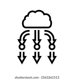 load balancer cloud computing line icon vector. load balancer cloud computing sign. isolated contour symbol black illustration