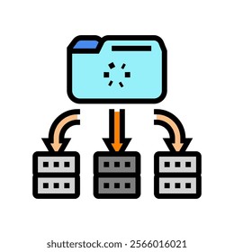 load balancer data center color icon vector. load balancer data center sign. isolated symbol illustration