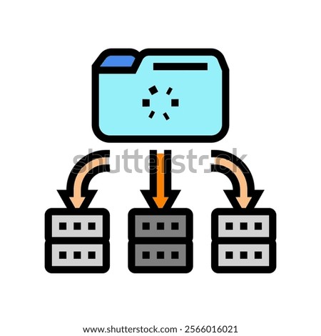 load balancer data center color icon vector. load balancer data center sign. isolated symbol illustration