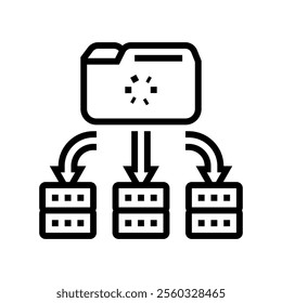 load balancer data center line icon vector. load balancer data center sign. isolated contour symbol black illustration